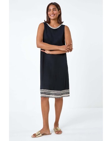 Roman Embroidered Stretch Jersey Dress