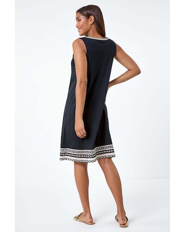 Roman Embroidered Stretch Jersey Dress