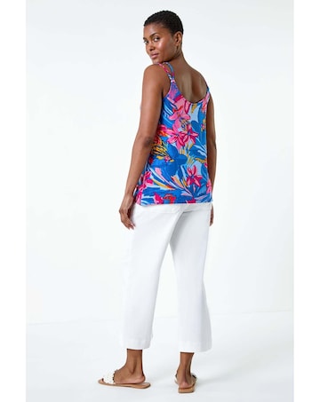 Roman Tropical Floral  Detail Cami Top