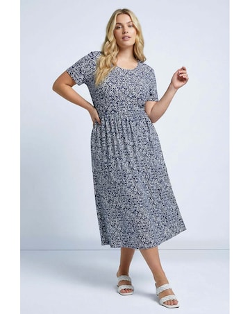 Roman Curve Abstract Pocket Midi Dress