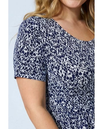 Roman Curve Abstract Pocket Midi Dress