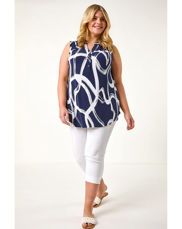 Roman Curve Abstract Print Vest Top