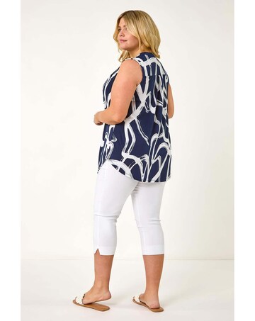 Roman Curve Abstract Print Vest Top