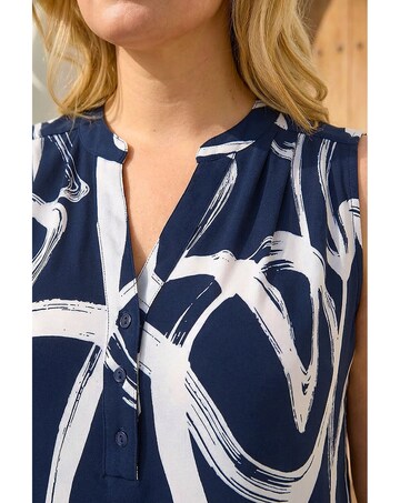 Roman Curve Abstract Print Vest Top