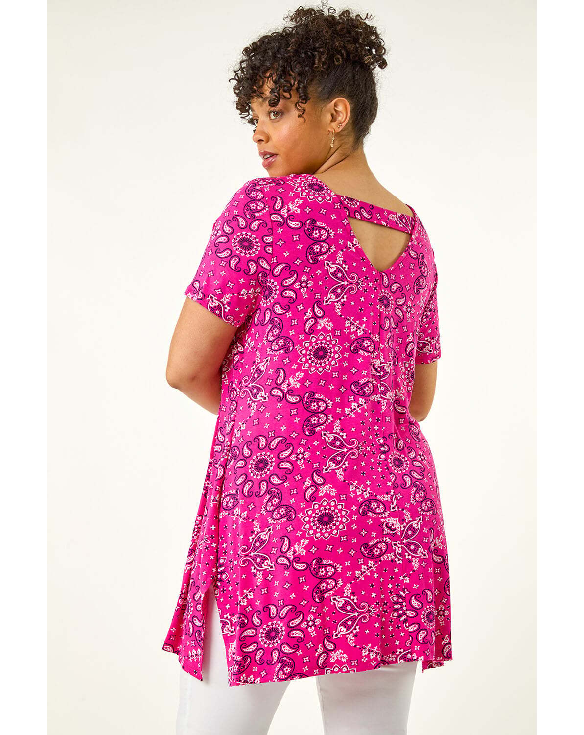 New In - Roman Curve Paisley Print Bar Back Top