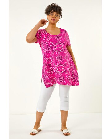 Roman Curve Paisley Print Bar Back Top