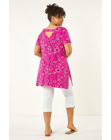 Roman Curve Paisley Print Bar Back Top