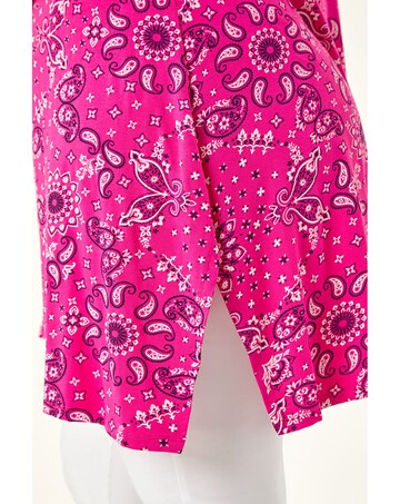 Roman Curve Paisley Print Bar Back Top