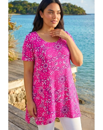 Roman Curve Paisley Print Bar Back Top