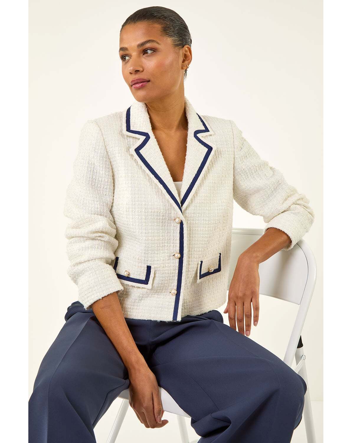New In - Roman Boucle Contrast Tape Jacket