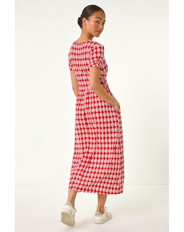 Roman Petite Geometric Spot Midi Dress