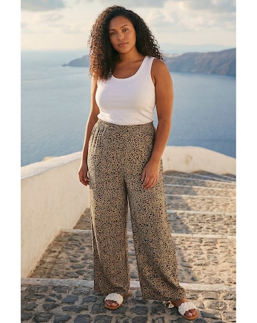 Roman Curve Textured Animal  Trousers