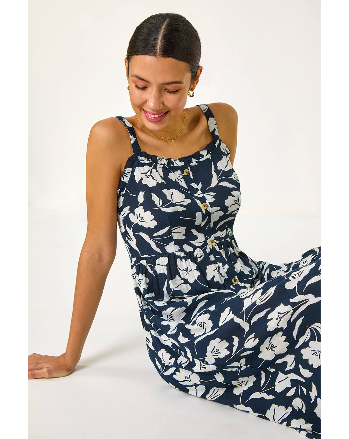 New In - Roman Floral Print Midi Sundress