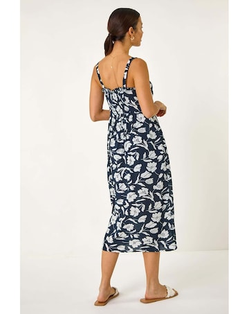Roman Floral Print Midi Sundress