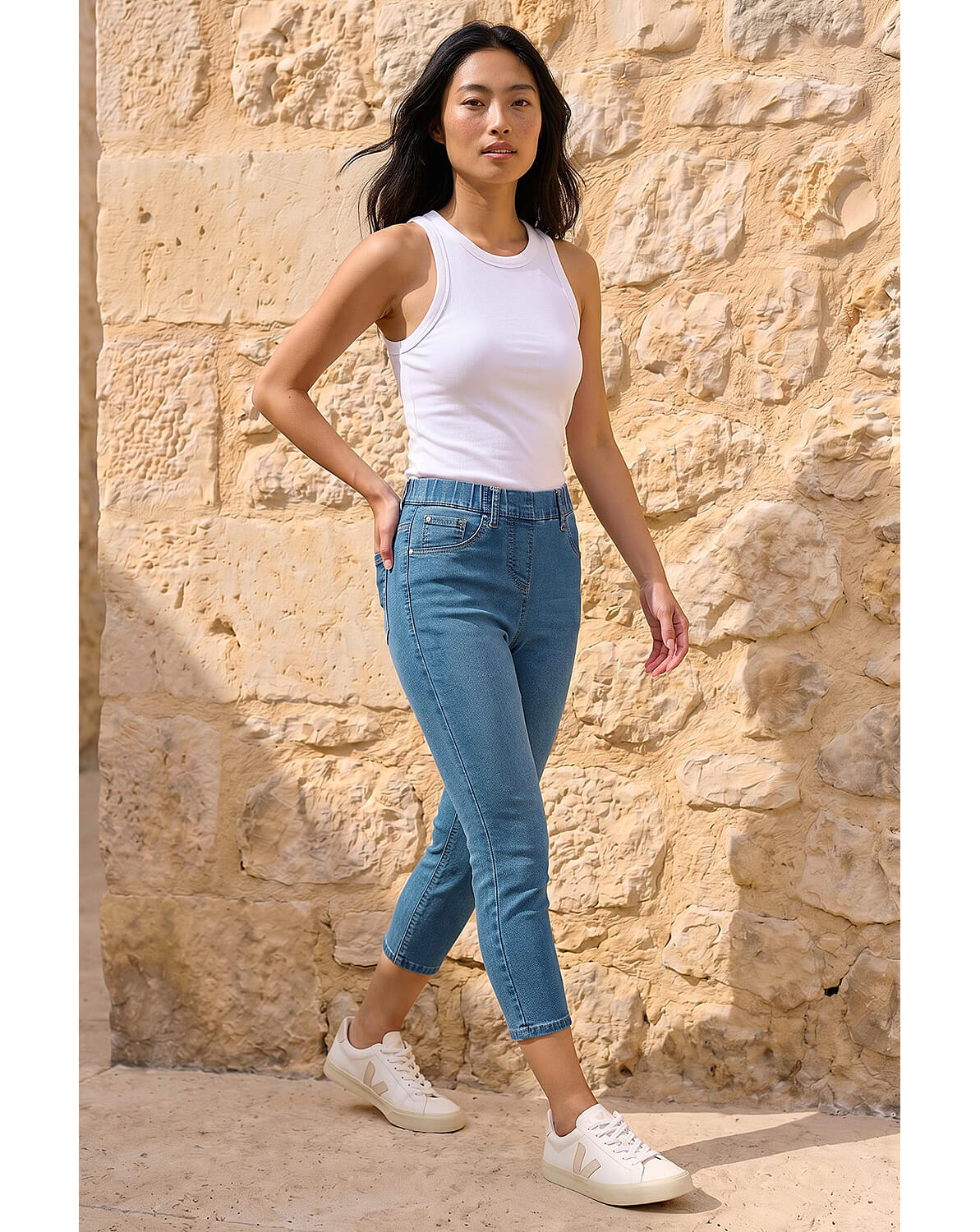 Roman Petite Stretch Crop Denim Jegging