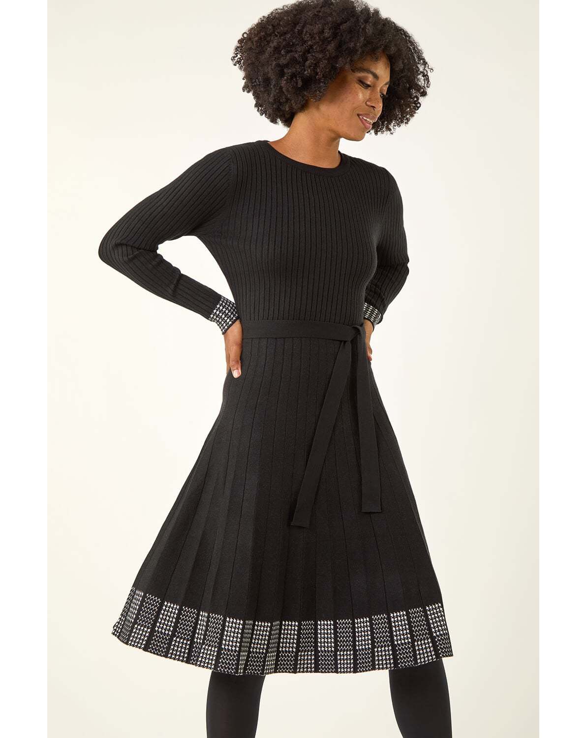 New In - Roman Stretch Knit Border Print Dress