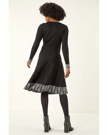 Roman Stretch Knit Border Print Dress