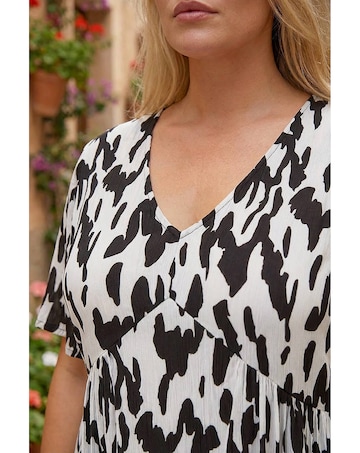 Roman Curve Spot Print Midi Dress