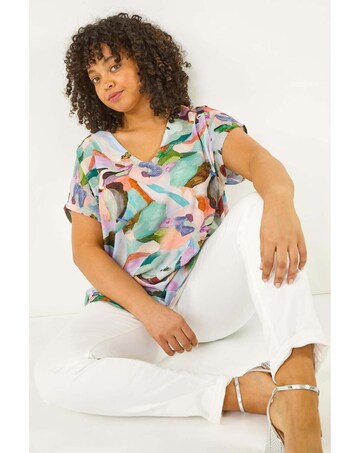 Roman Curve Abstract Print Top