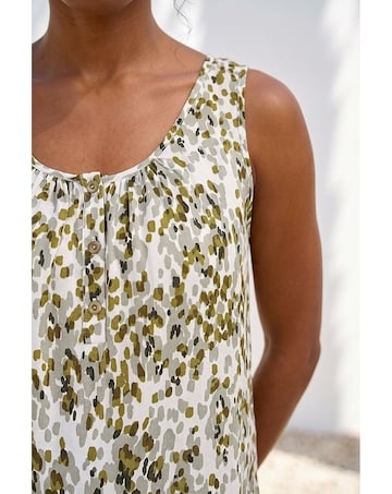 Roman Abstract Spot Print Button Vest