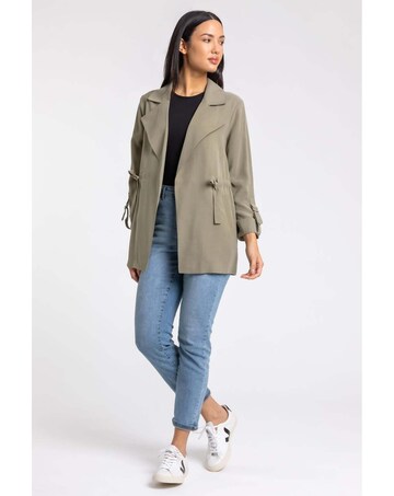 Roman Tie Waist Longline Jacket