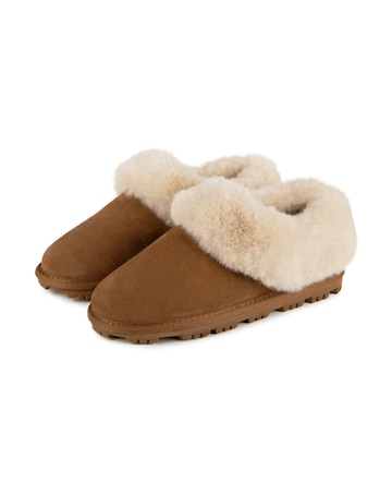 totes Ladies Real Suede Bootie W/Fur Cuff & Lining