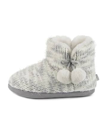 totes Ladies Space Dye Knitted Boot Slippers