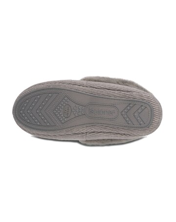 totes Ladies Herringbone Moccasin W/Fur Cuff