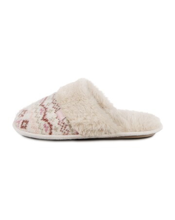 totes Ladies Fair Isle Knit Mule Slippers
