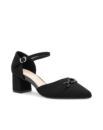 Paradox London Farina Wide E Fit Block Heel Courts