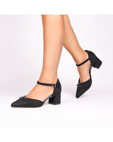 Paradox London Farina Wide E Fit Block Heel Courts