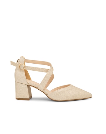 Paradox London Farrah Wide E Fit Block Heel Courts