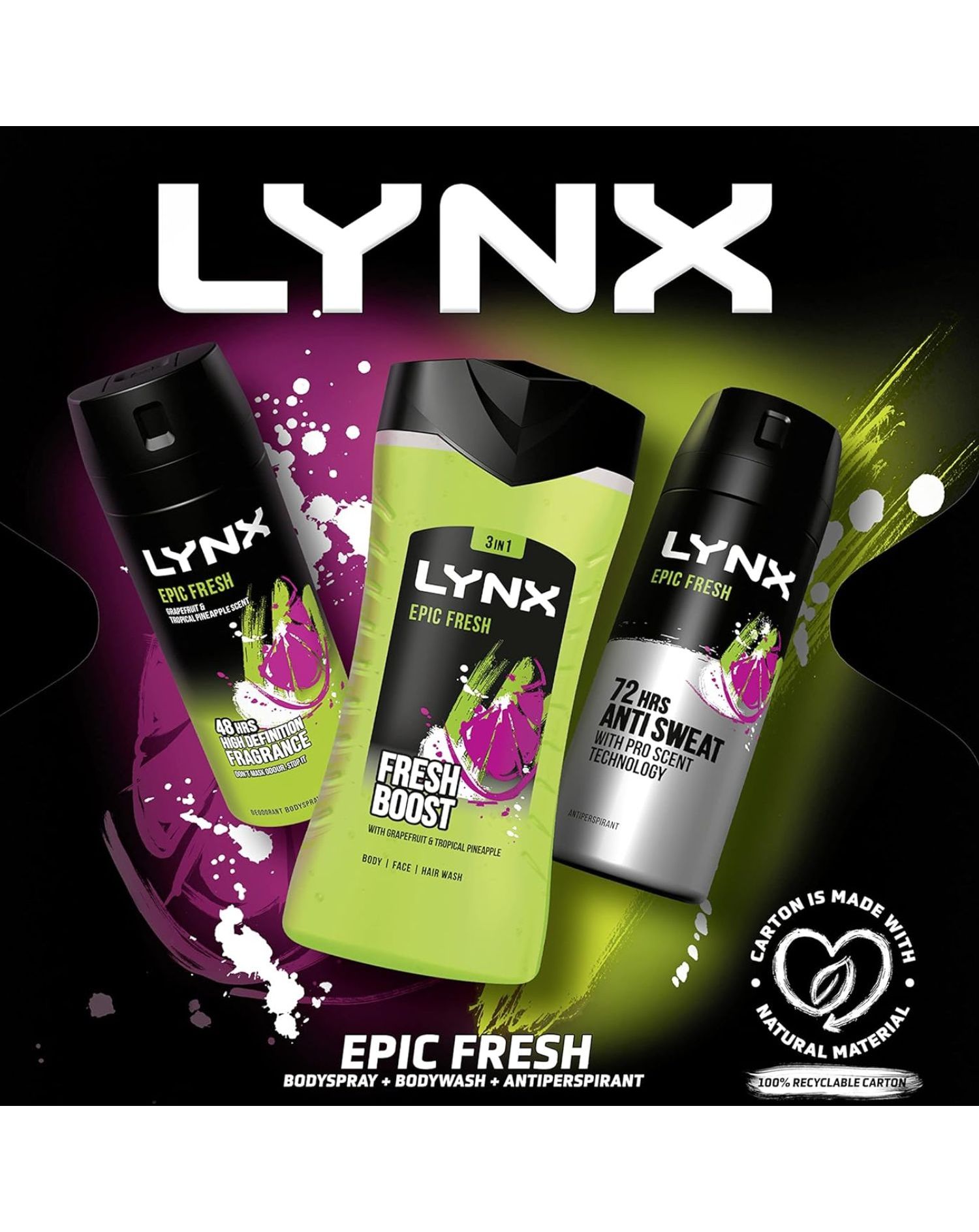 Lynx Epic Fresh Trio Gift Set JD Williams