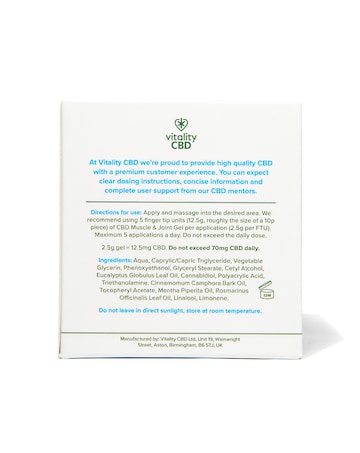Vitality CBD Muscle and Joint Gel 500mg