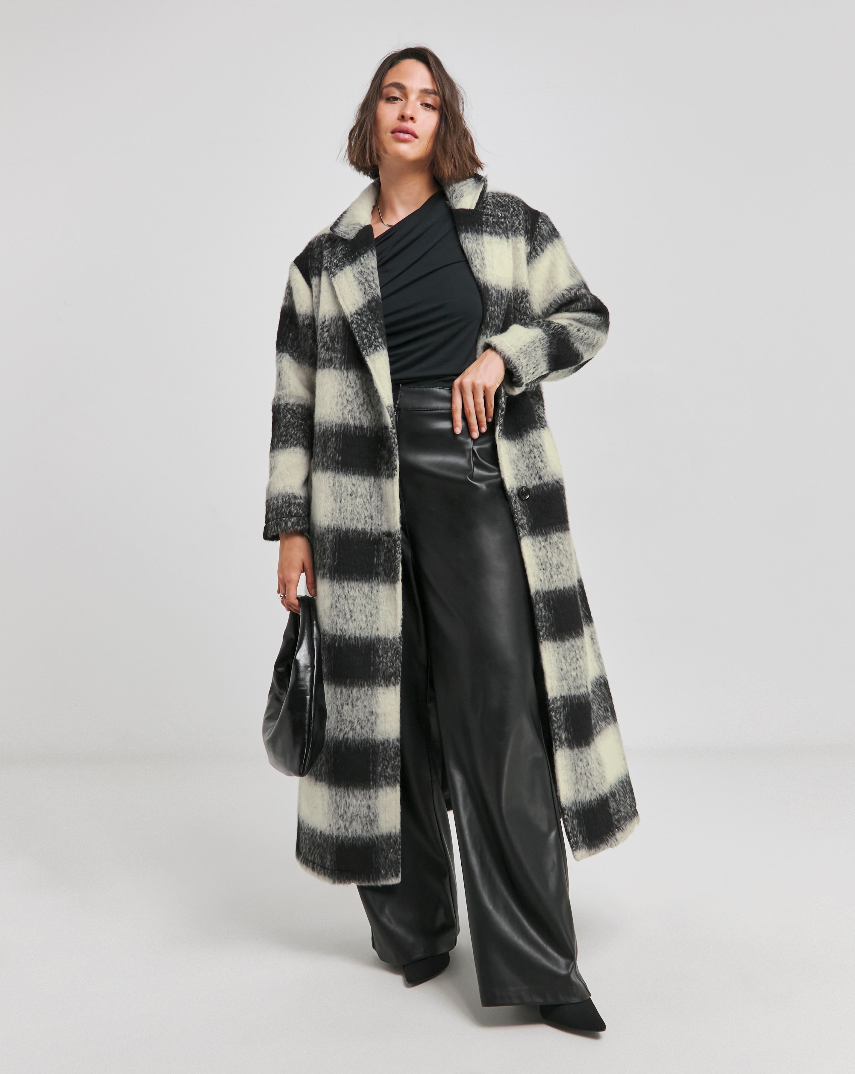 Brushed Mono Check Maxi