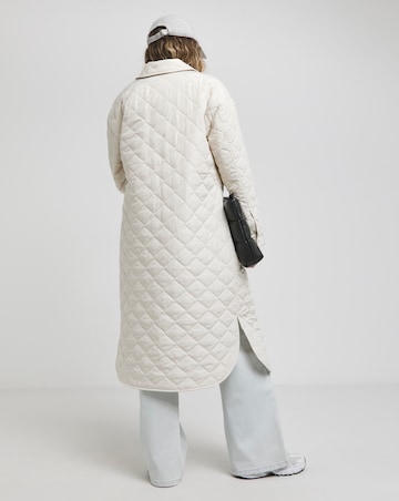 Stone Longline Quilted Shacket