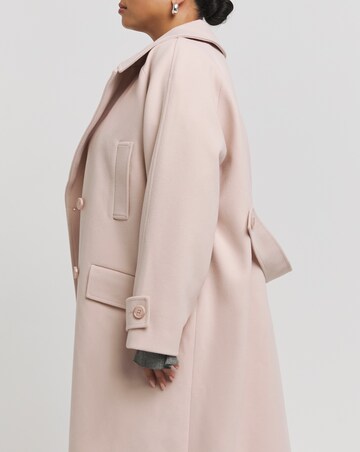 Soft Pink DB Faux Wool Coat