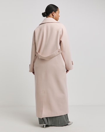 Soft Pink DB Faux Wool Coat