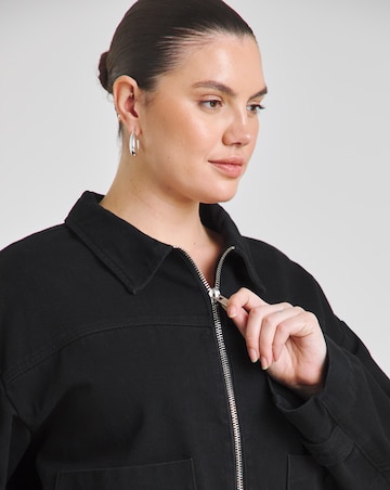 Simply Be Black Cropped Utility Jacket