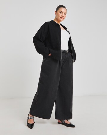 Simply Be Black Cropped Utility Jacket