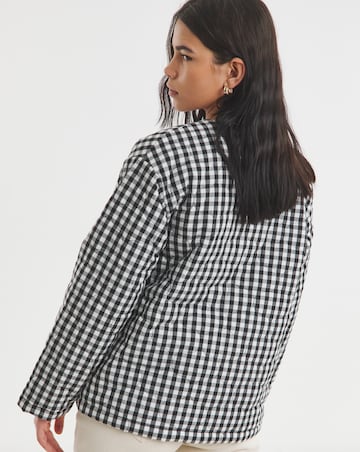 Simply Be Black Quilted Gingham Jacket