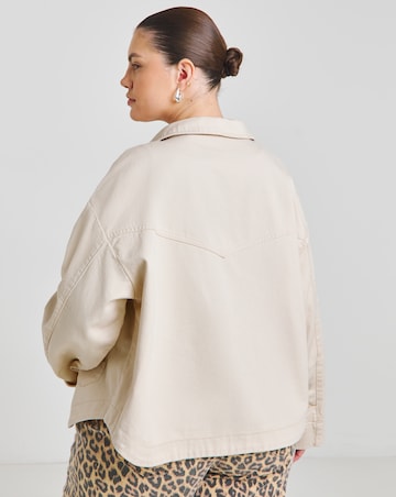 Simply Be Stone Cropped Utility Jacket