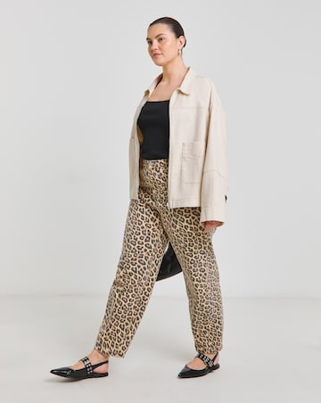 Simply Be Stone Cropped Utility Jacket