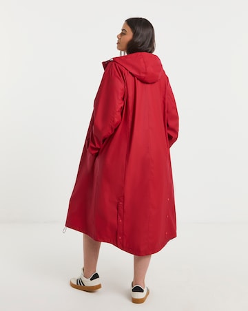 Simply Be Red Longline Rubberised Coat