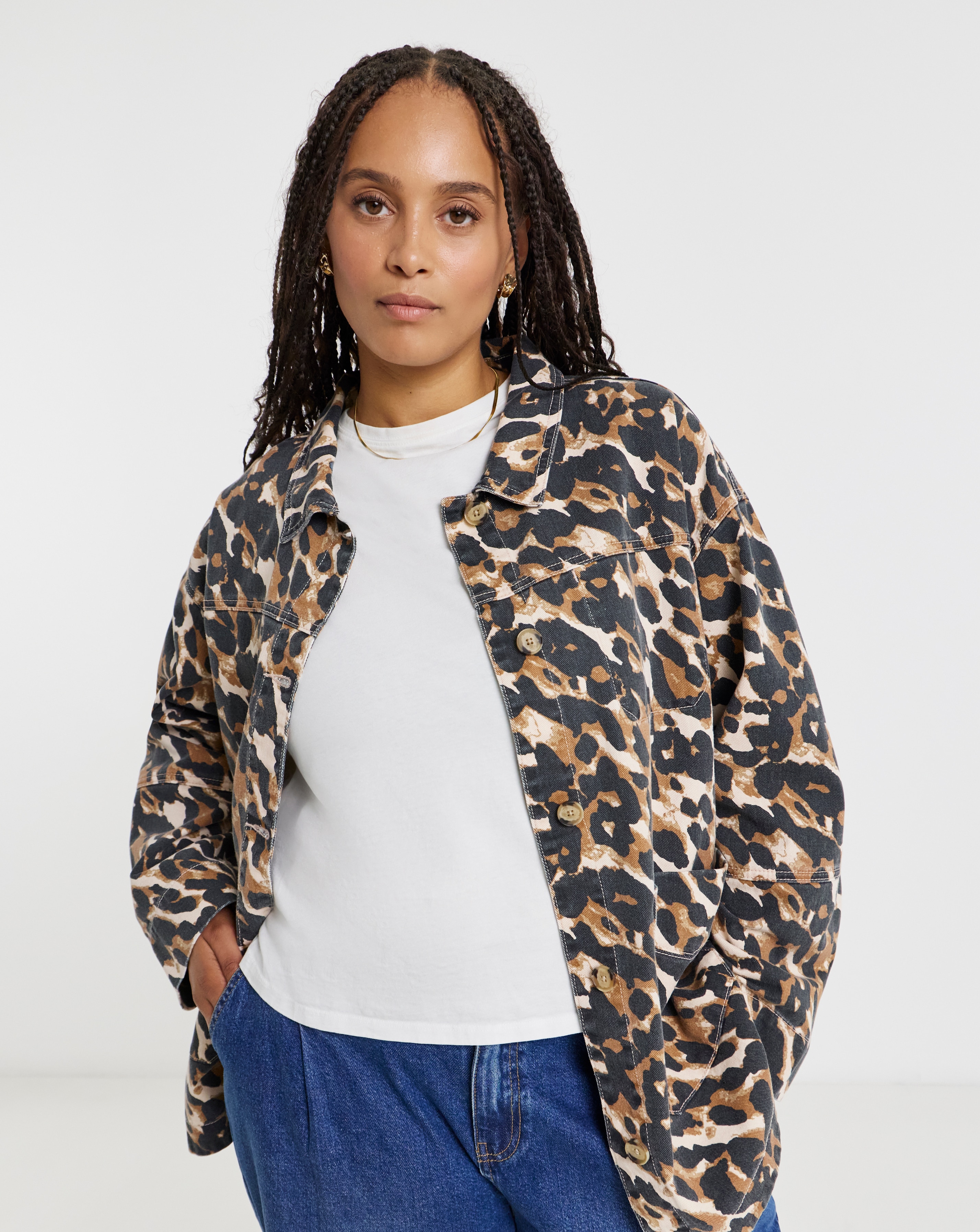 Simply Be Leopard Utility Jacket