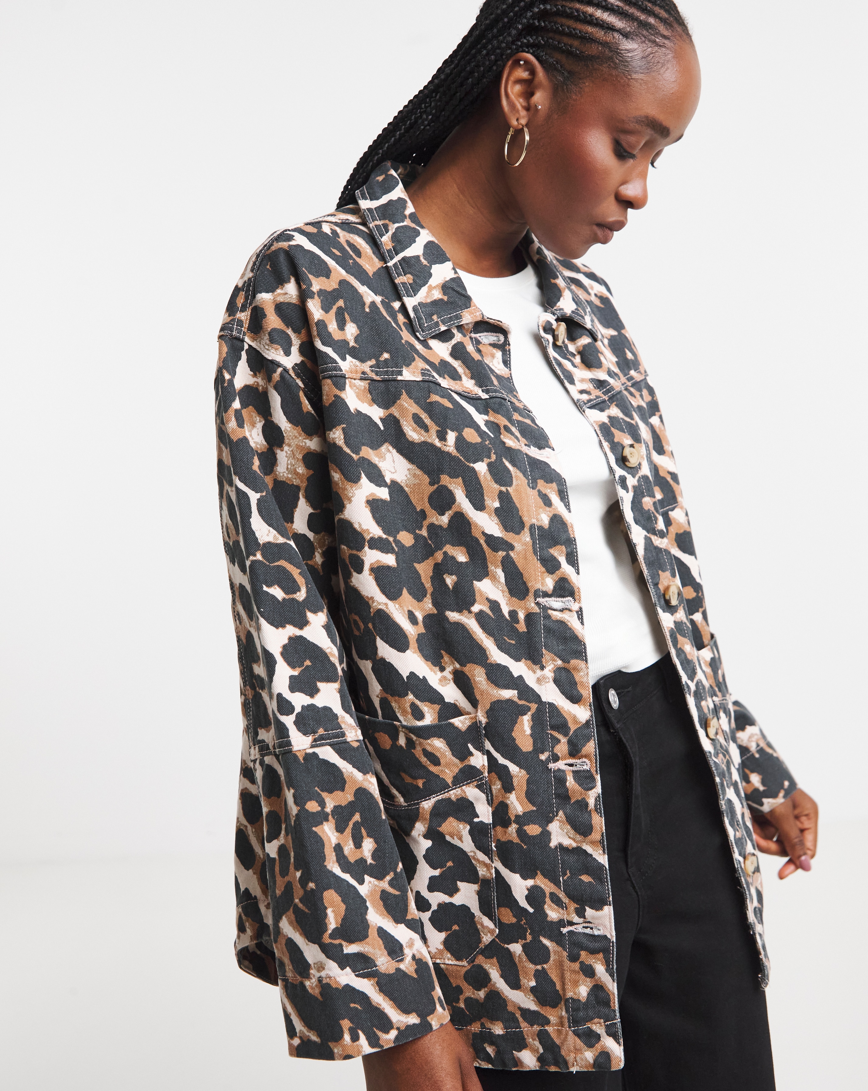 Simply Be Leopard Utility Jacket