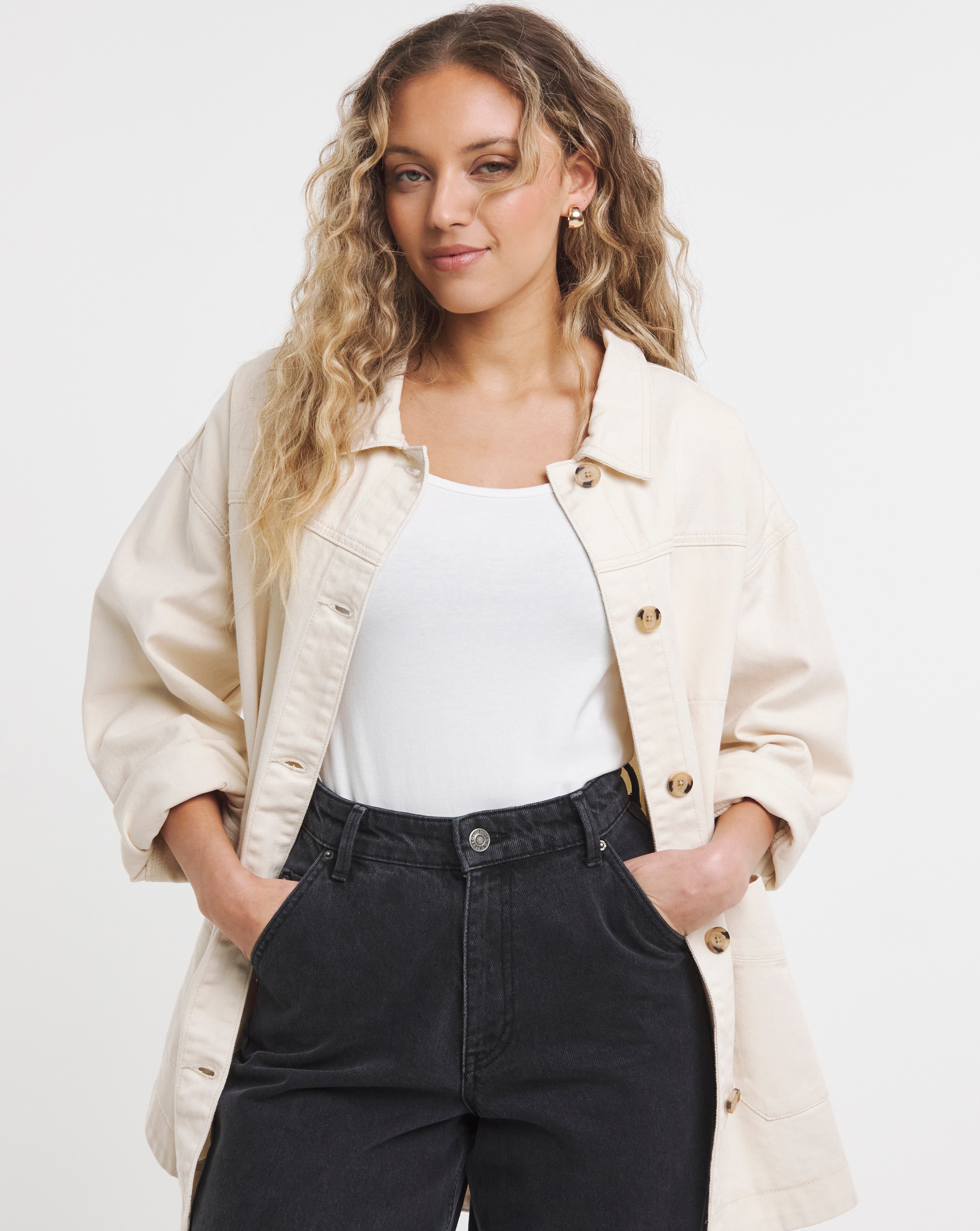 Simply Be Stone Utility Jacket