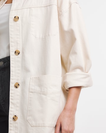 Simply Be Stone Button Through Utility Jacket