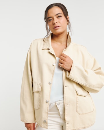 Simply Be Neutral Stitch Detail utility Jacket