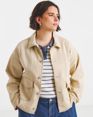 Simply Be Neutral Stitch Detail utility Jacket